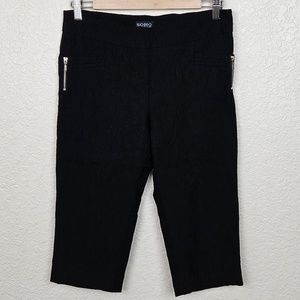 Soho Apparel Black Damask Stretch Pull-On Slim-Fit Longline Skimmer - Women's PM